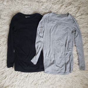 Gap Maternity Pure Body Long Sleeve TShirts Grey and Black Sm/M